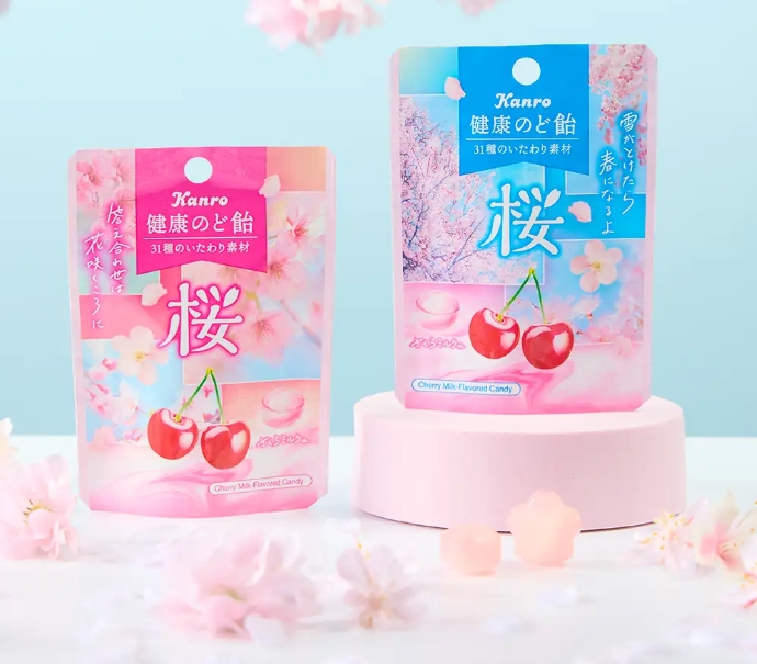 【カンロ】春を感じる"さくらミルク味"!「健康のど飴桜」に出会えたら幸運な「桜型」が入ってるかも♡