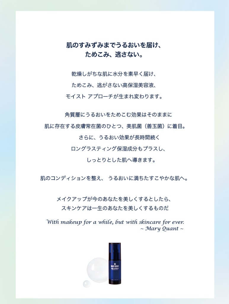 モイスト アプローチ コンセプト