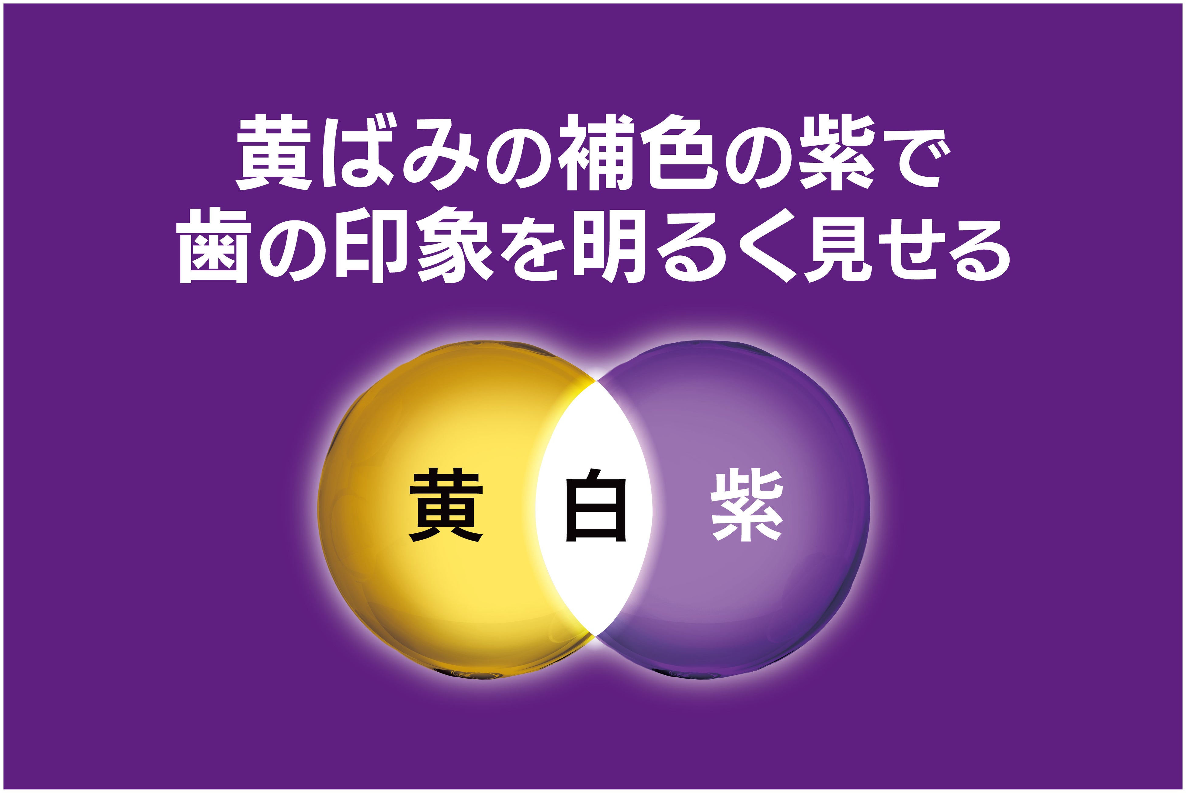 黄ばみの補色・紫で明るく