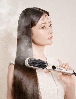 朝3分でサロン仕上がりへ、スチームブラシアイロン登場