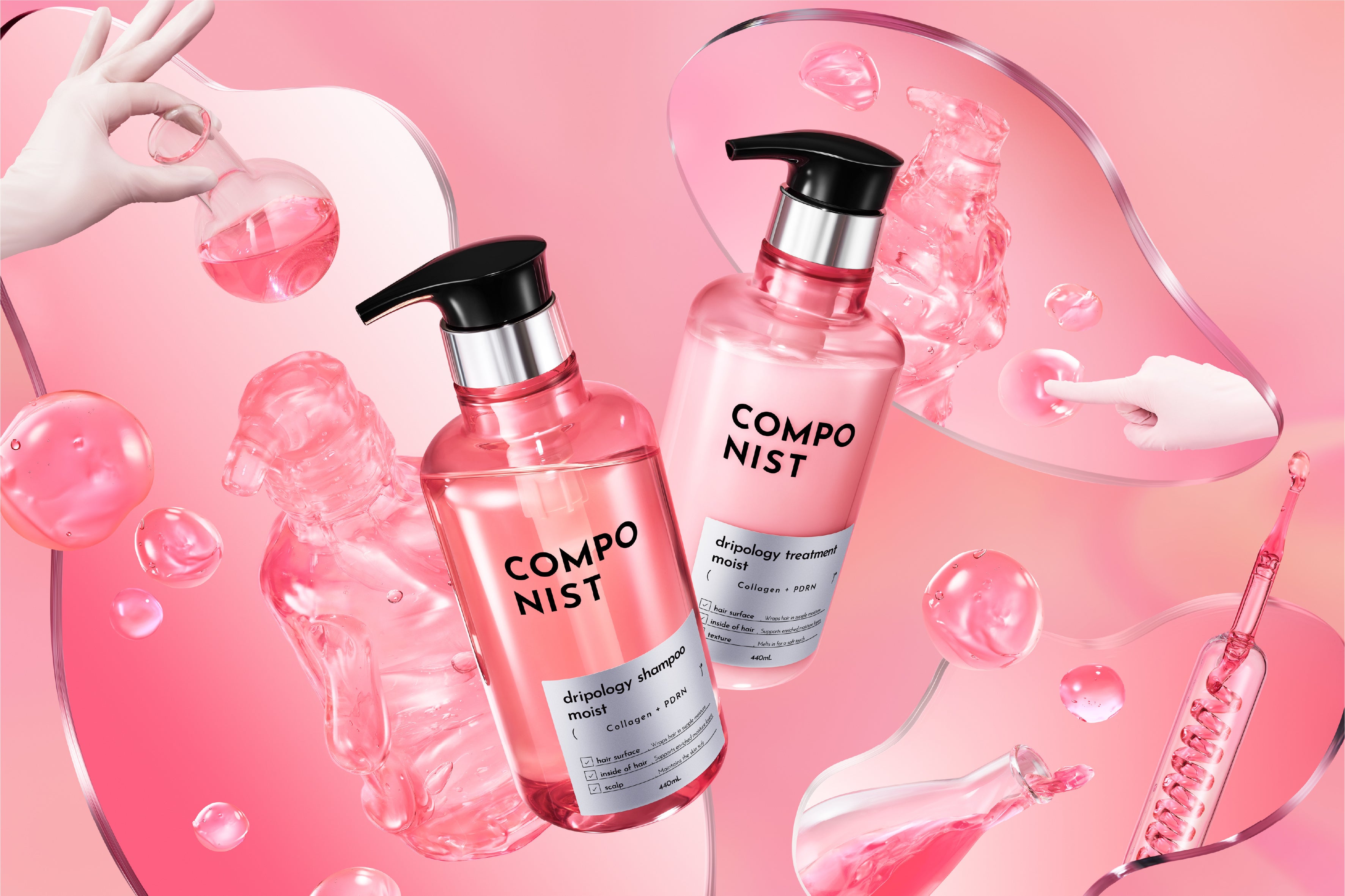 うねり・乾燥髪に。コラーゲン×PDRN配合のヘアケア「コンポニスト」モイストシリーズ