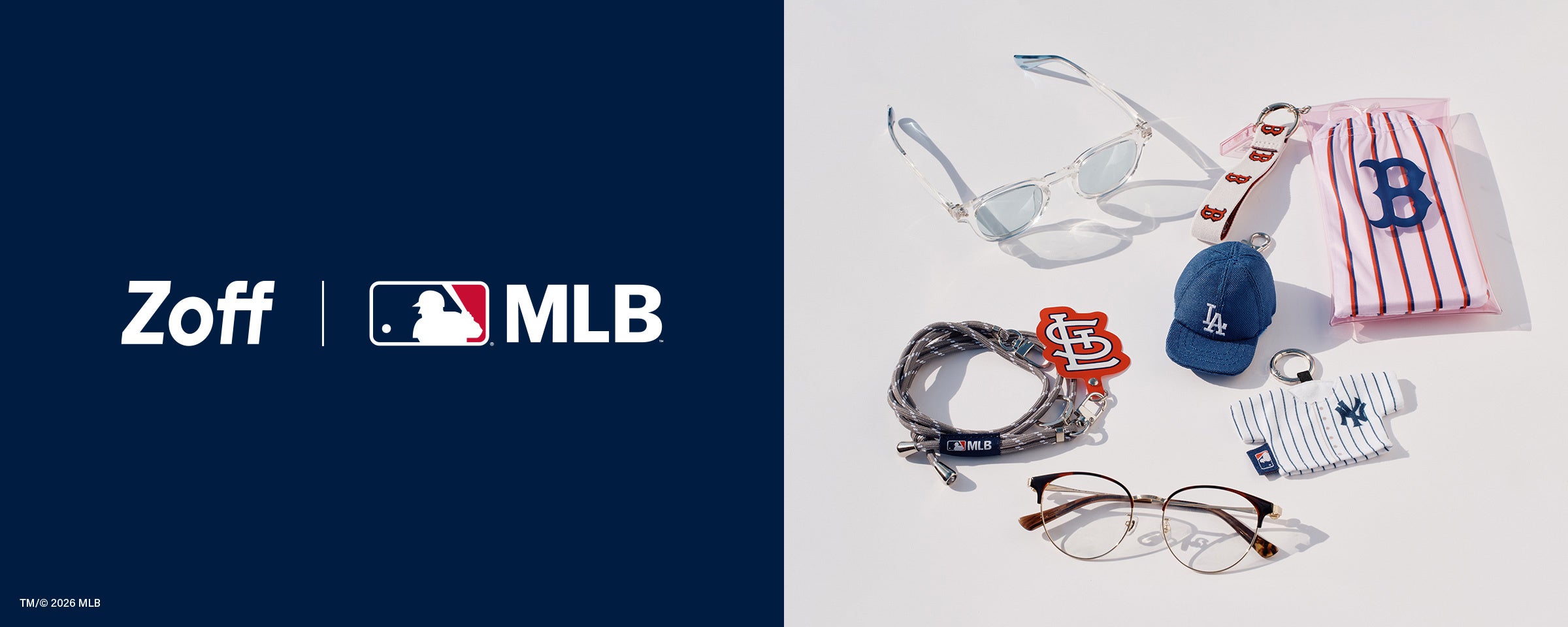 ZoffとMLB、国内初コラボ。推しチームカラーのサングラスで夏コーデに遊び心を