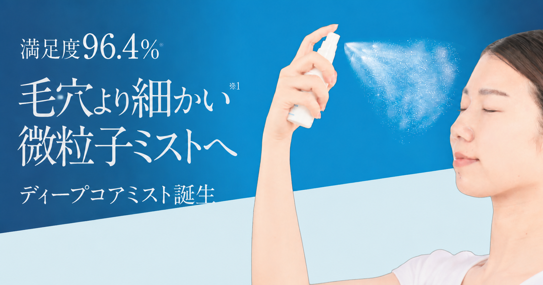 毛穴より細かい微粒子ミストへ[1]。アクナルのデイミストがディープコアミストに生まれ変わる