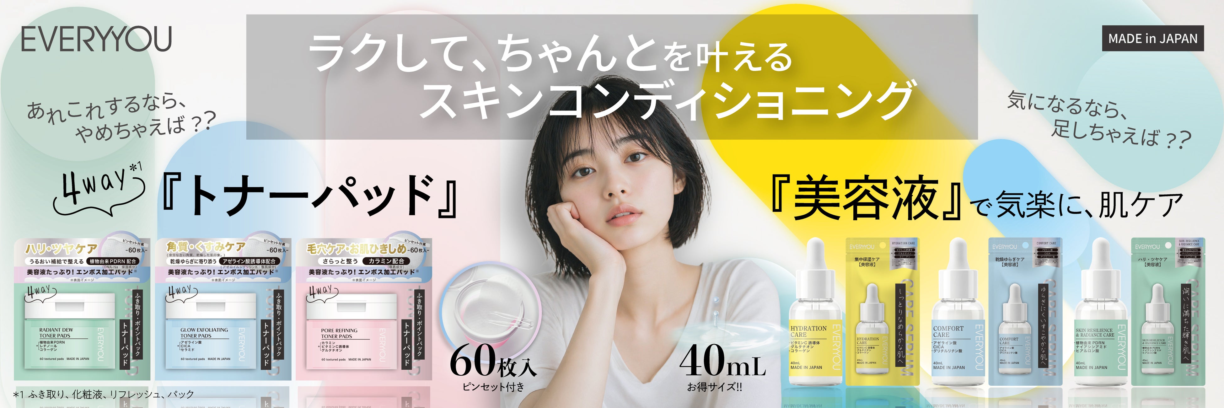 その日の肌で選ぶ、トナーパッドと美容液の組み合わせ