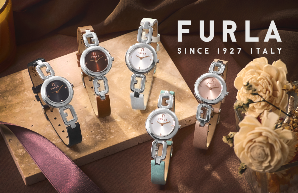 FURLAの新作時計「FURLA ARCO CHAIN」。アーチロゴの華奢な5型
