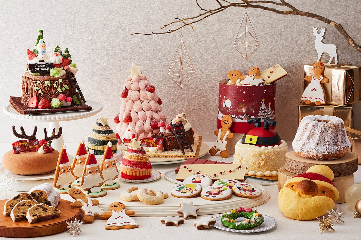 スイスホテル南海大阪のクリスマスケーキ4種、ピンクのツリーケーキも