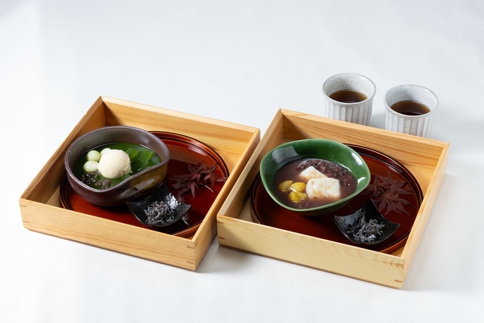 京都東急ホテルの秋冬限定「栗ぜんざい」と祇園辻利の抹茶冷ぜんざい