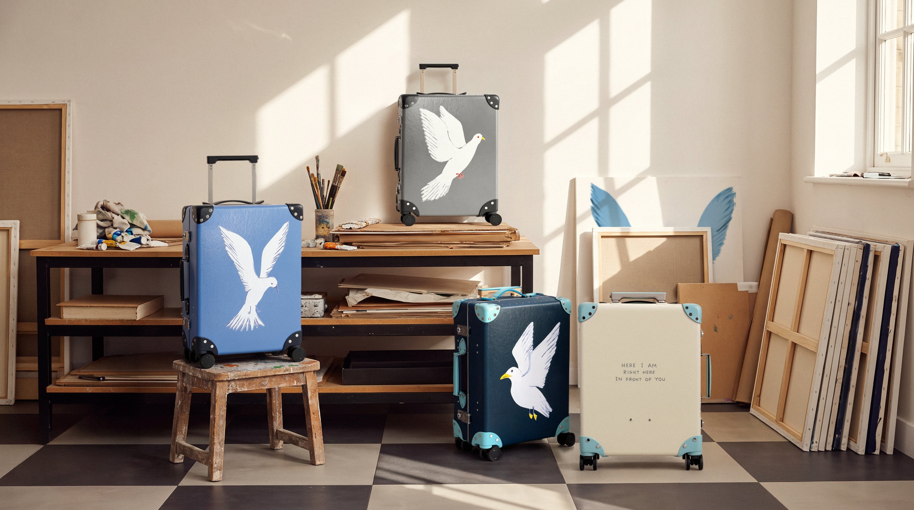 グローブ・トロッター×デイヴィッド・シュリグリー「Luggage with Wings」