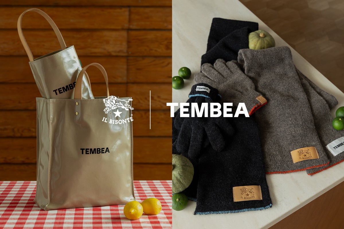 IL BISONTE × TEMBEA第2弾、ヌメ革とキャンバスのトートが登場