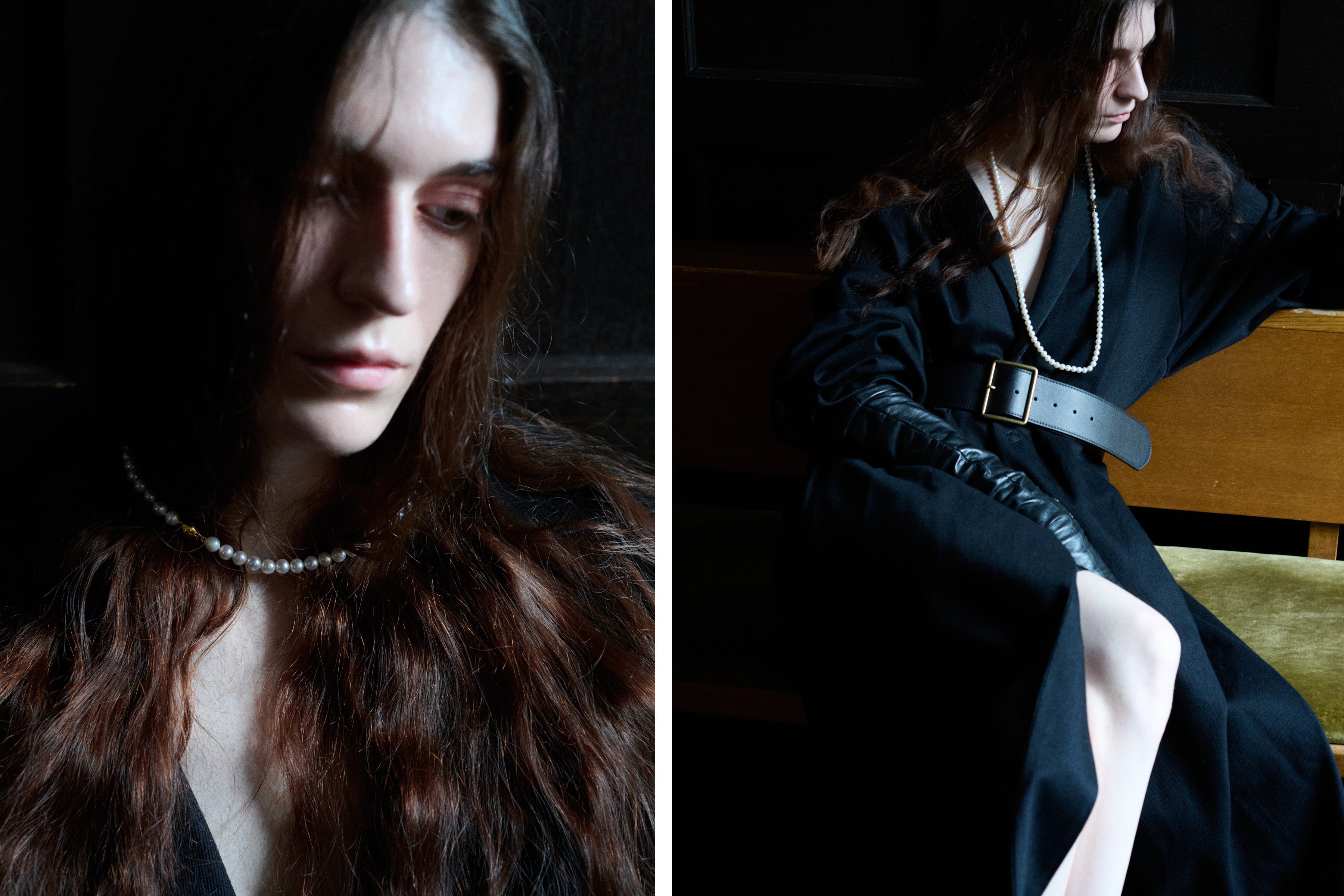 K18 minimalist pearl necklace