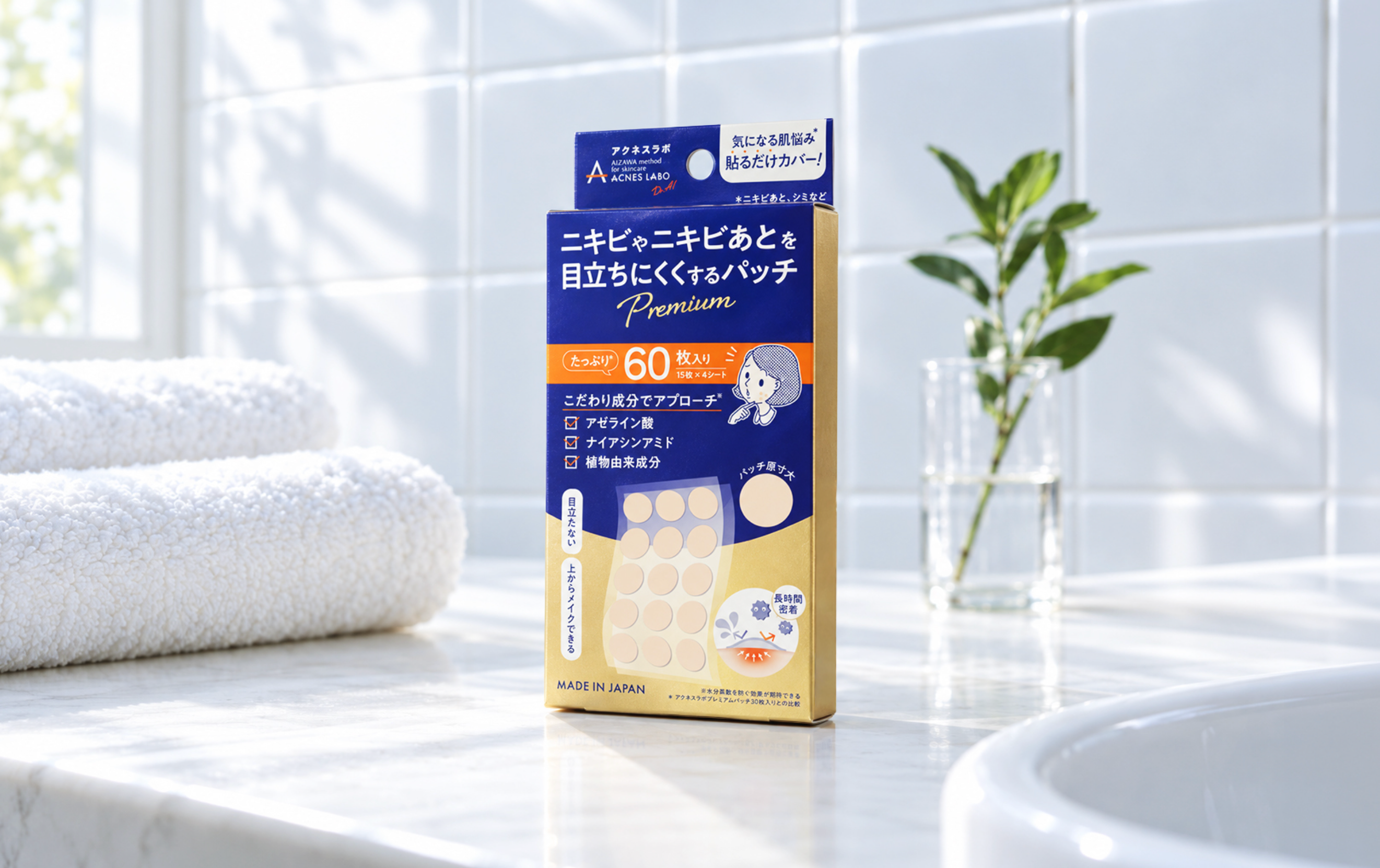 「アクネスラボ」のプレミアムパッチに、たっぷり使える60枚入りが登場