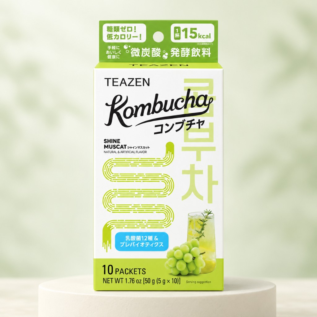 糖類ゼロでシュワっと♪TEAZEN『コンブチャ シャインマスカット』を10名様へプレゼント